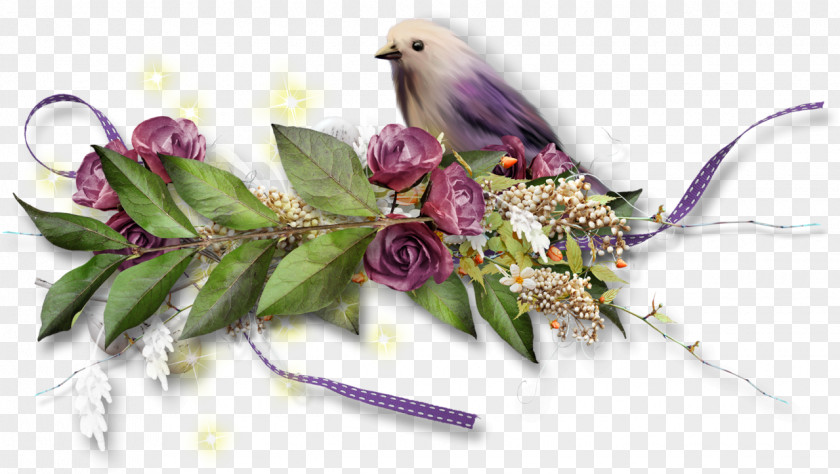 Bird Floral Design PNG