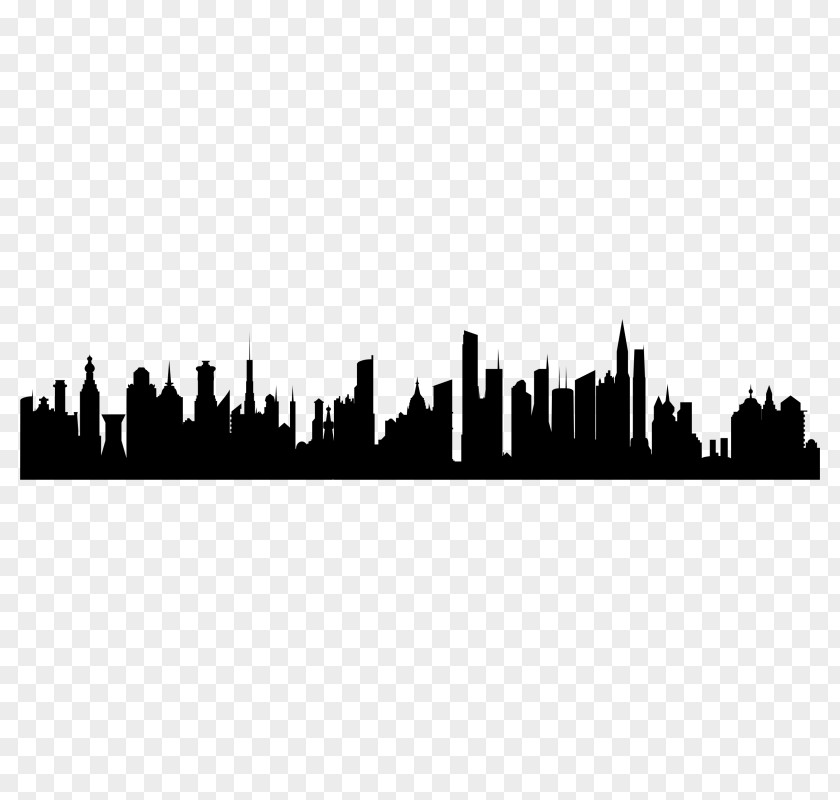 Silhouette City Skyline Text Building PNG