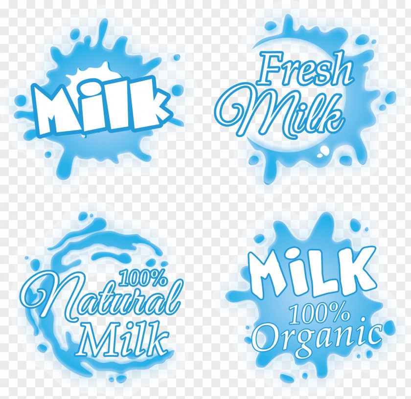 Blue Flag Vector Milk Logo PNG