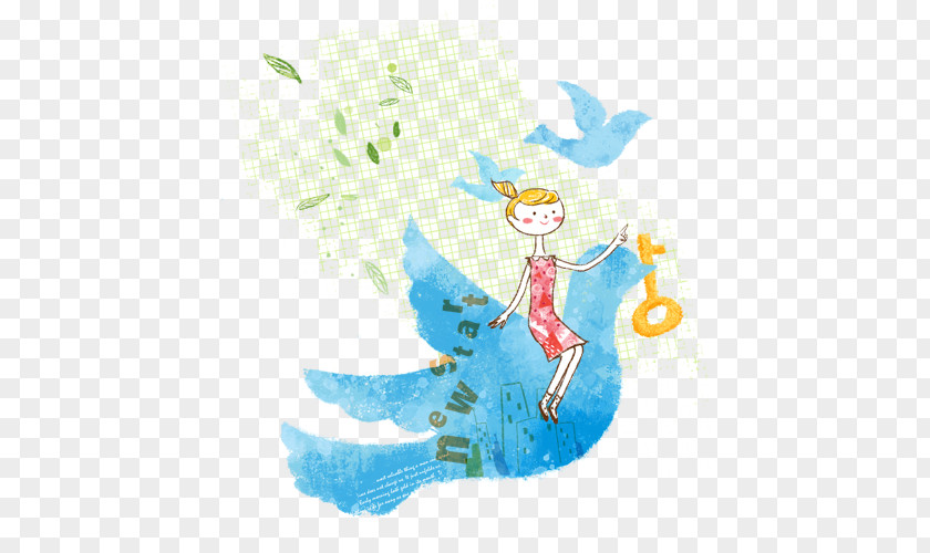 Little Girl,Bird Silhouette Bird Cartoon Illustration PNG