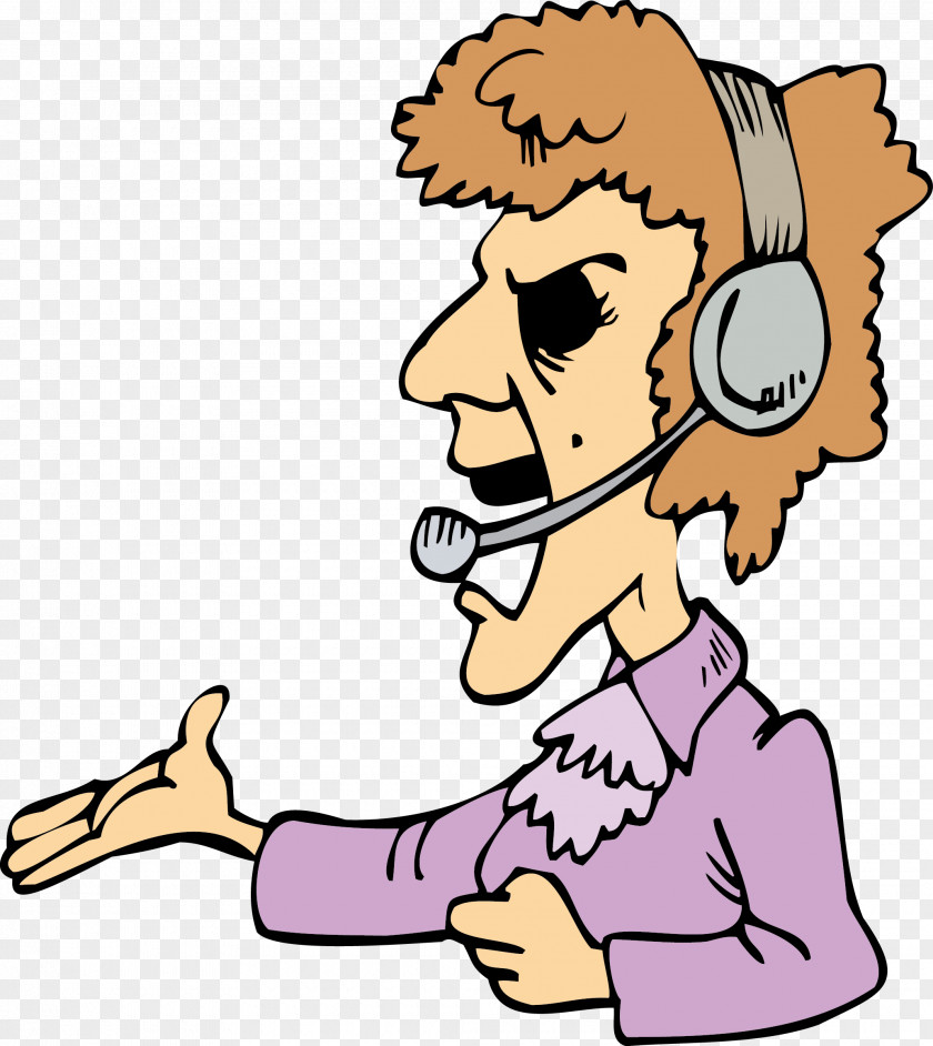 The Man Wearing A Headset Drawing Animation Clip Art PNG