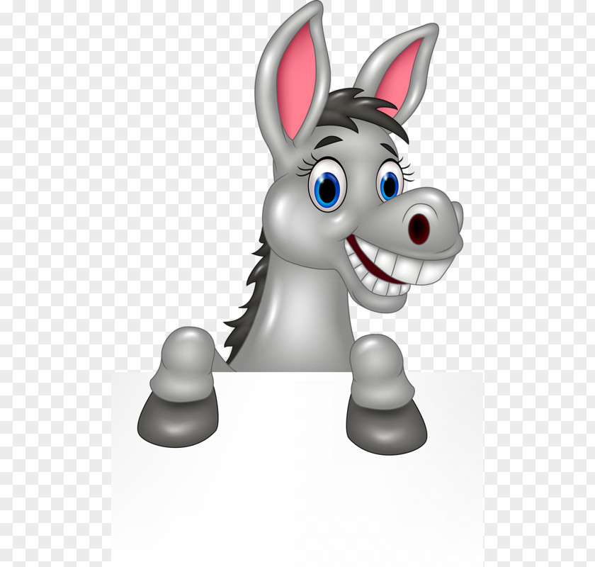 Happy Little Donkey Cartoon Stock Illustration PNG