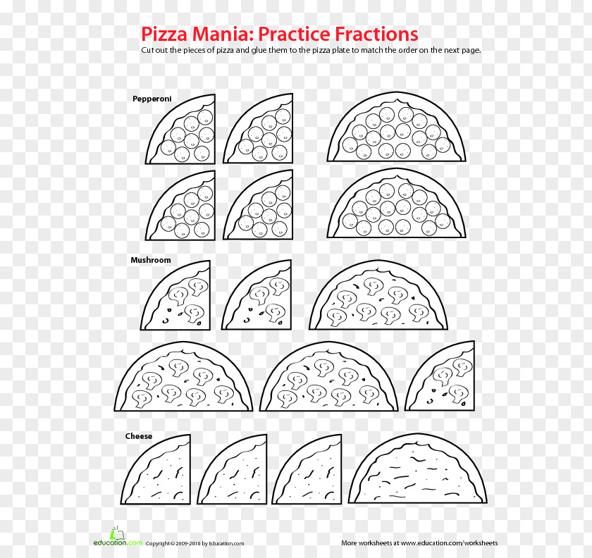 Guided Reading Goals Objectives Pizza Fractions Fraction Pizzas Mathematics PNG