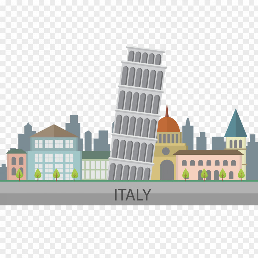 Vector Italy Leaning Tower Of Pisa Computer File PNG