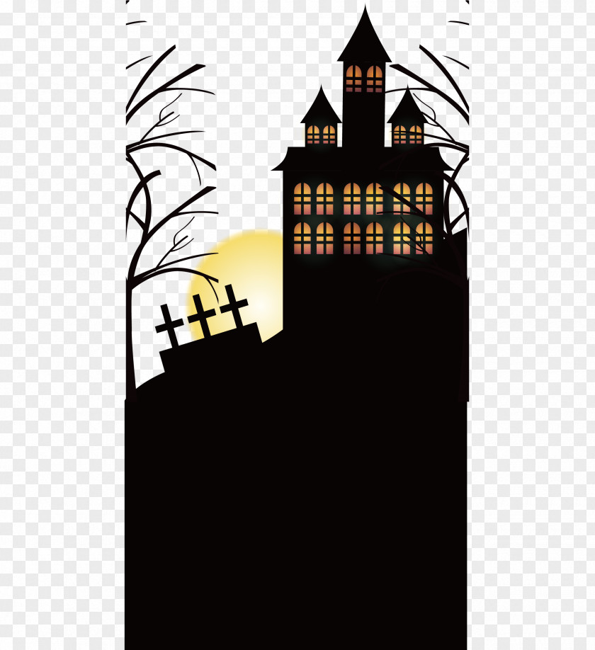 Graveyard Of Horrors Castle Party Halloween Icon PNG