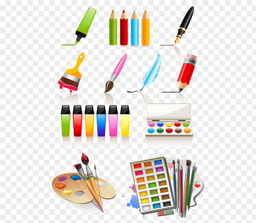 Great Combination Of Oil Painting Sticks Technical Drawing Tool PNG