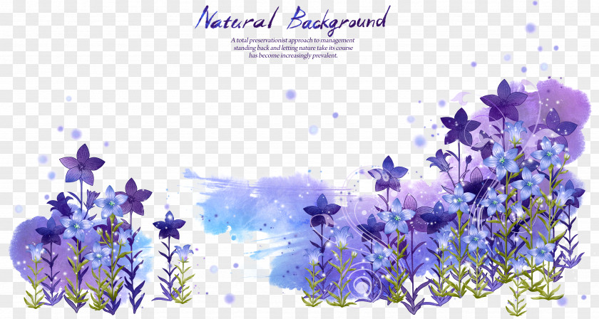 Purple Flowers Mosaic PSD Layered Material Flower PNG