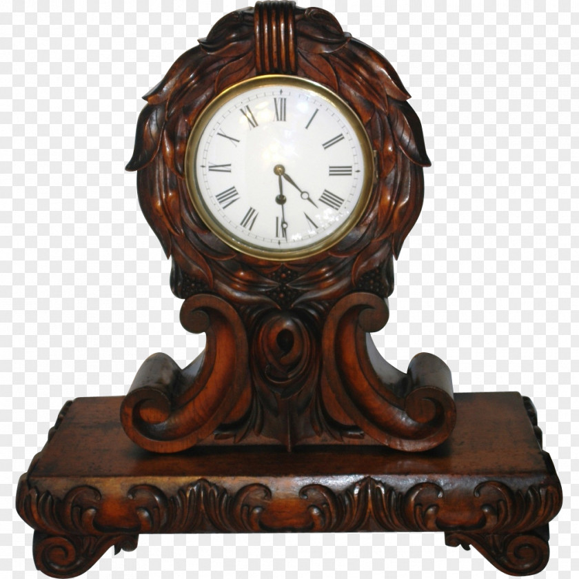 Vintage Clock Mantel Antique Fireplace Fusee PNG