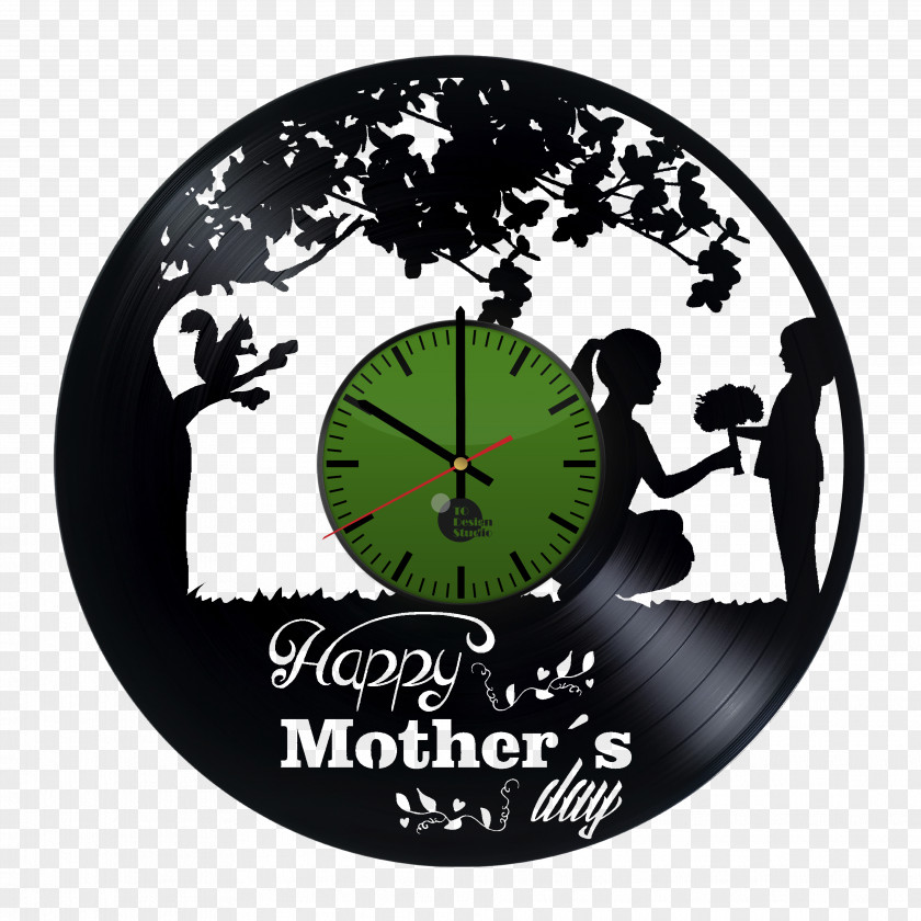 Mother's Day Gift Clock Phonograph Record PNG