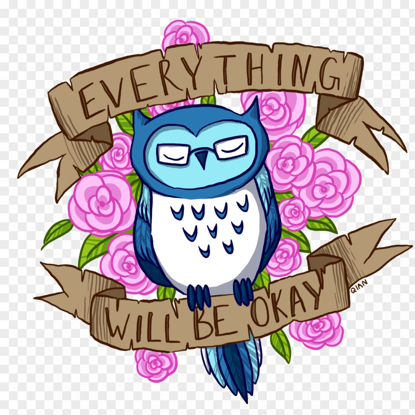 I Will Be Ok Tawny Owl Illustration Clip Art Beak PNG