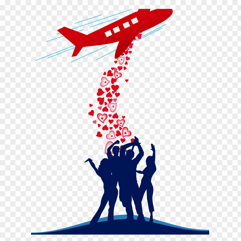 And Aircraft Airplane Love Valentines Day Illustration PNG