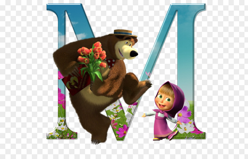 Bear Masha Alphabet Paper Birthday PNG