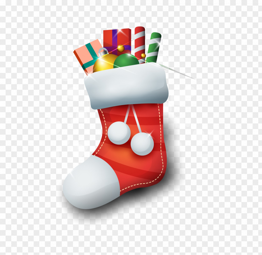 Cartoon Christmas Stocking Santa Claus Stockings Gift Sock PNG