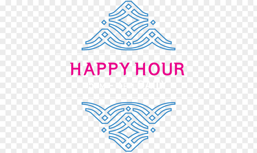 Happy Hour Graphic Design Logo Blue PNG