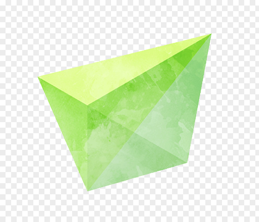High-definition Irregular Shape Light Effect Green Triangle PNG