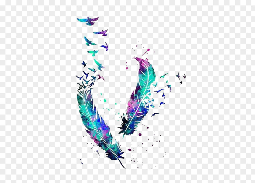 Bird Feather Tattoo Watercolor Painting Owl PNG