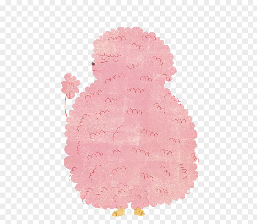 Pink Sheep Printmaking Illustration PNG