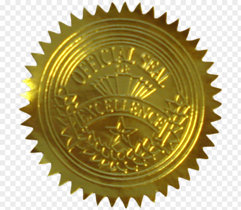 Seal Gold Sticker Paper Academic Certificate PNG