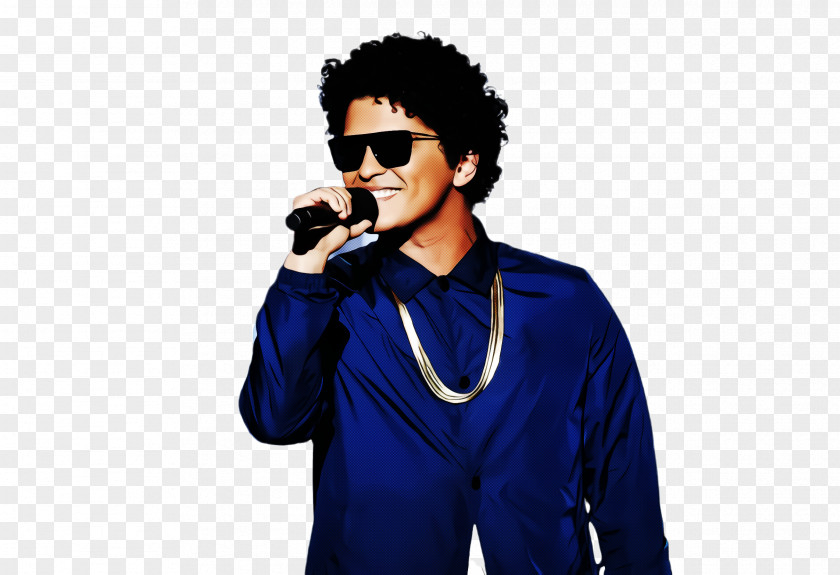 Glasses Electric Blue Microphone PNG