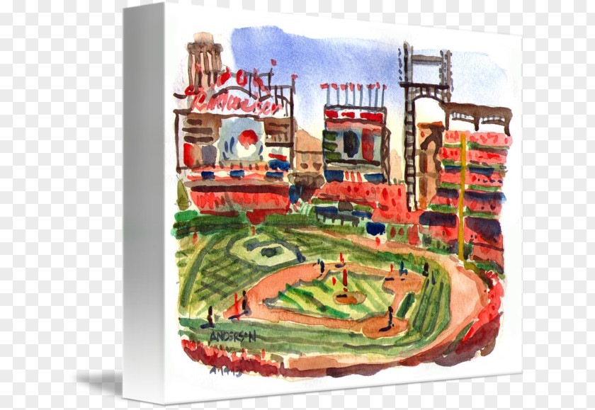 Painting Busch Stadium St. Louis Cardinals Art PNG