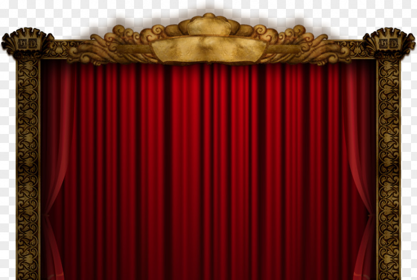 Red Curtains Theater Drapes And Stage Window Treatment PNG