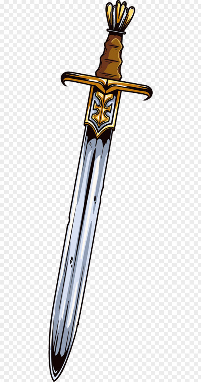 Yellow Pattern Sword Weapon Clip Art PNG