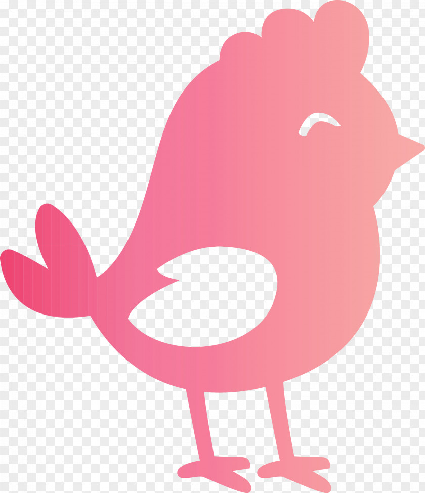 Pink Cartoon Chicken Rooster Bird PNG