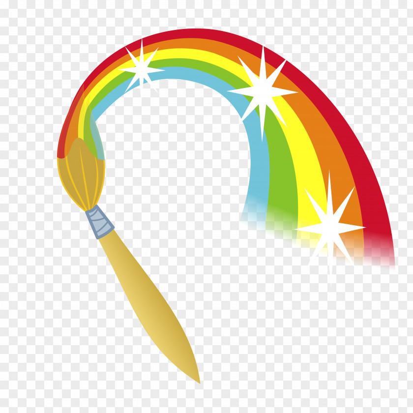 Rainbow Paintbrush Painting Clip Art PNG
