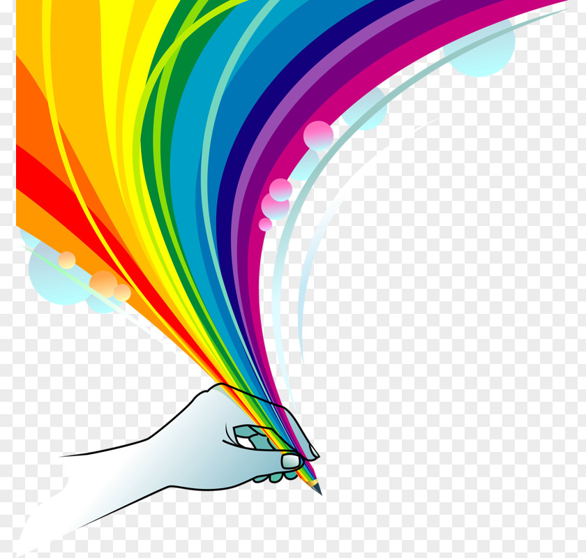 Hand Colored Pencils Rainbow Pencil Creativity Illustration PNG