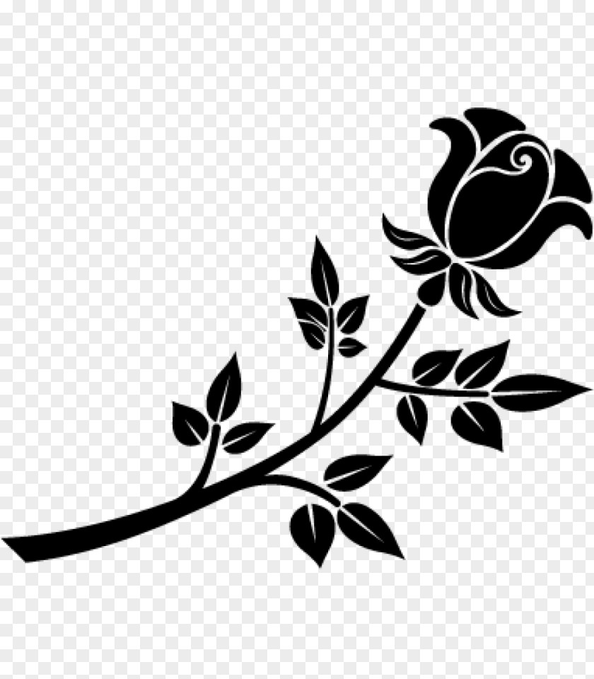 Rose Stencil Silhouette PNG