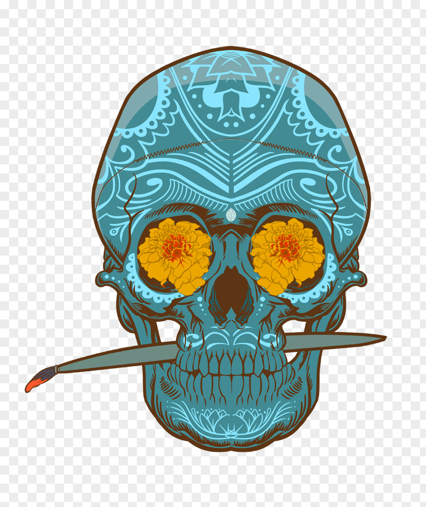 Sugar Skull Calavera Day Of The Dead Art Drawing PNG