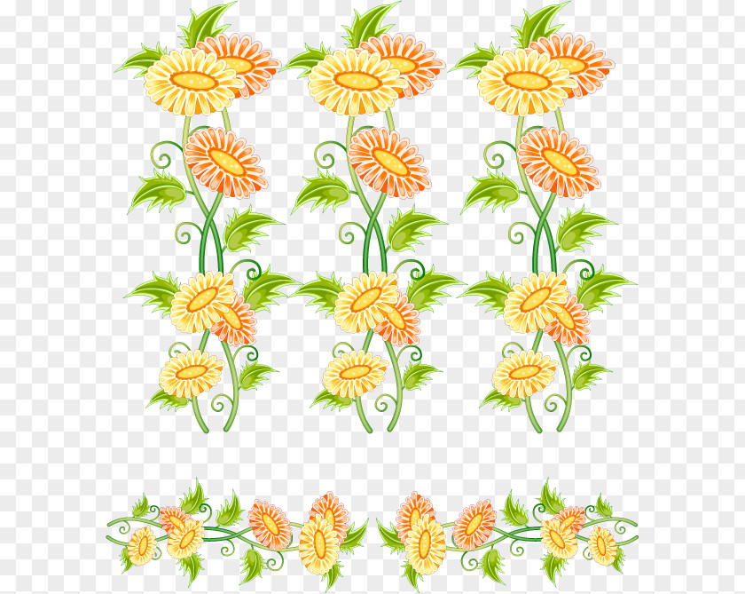 Vector Chrysanthemum Flower Vine FIG. Ornament Euclidean Clip Art PNG