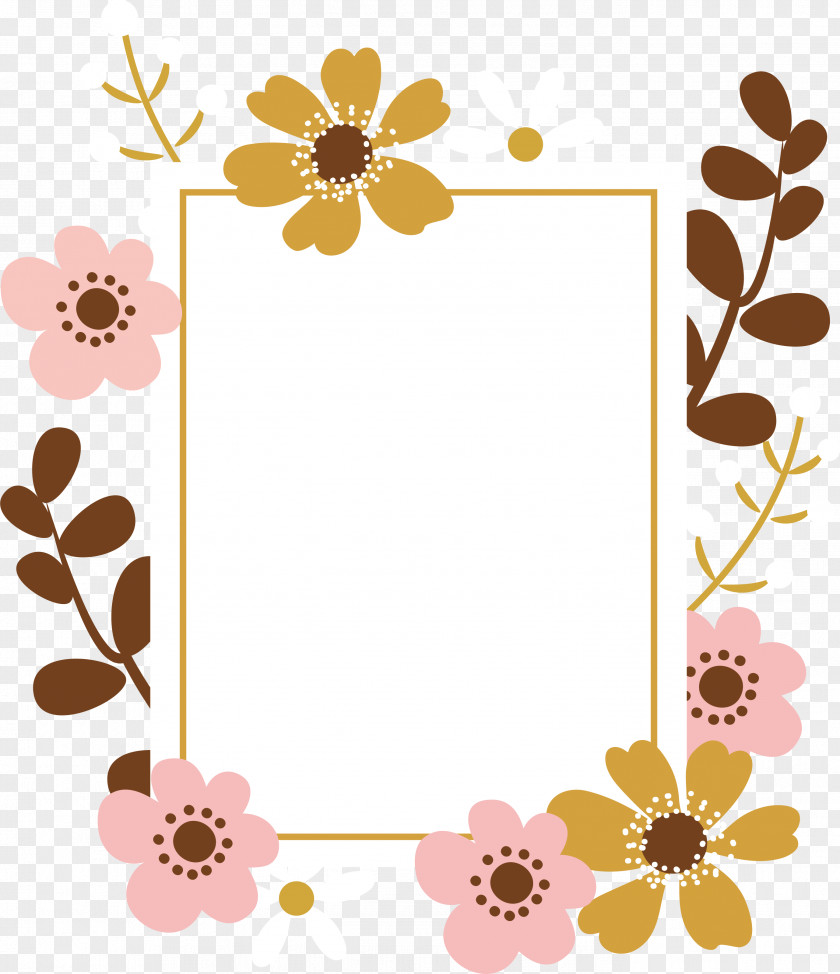 Cartoon Flower Decorative Title Box Picture Frames Download PNG