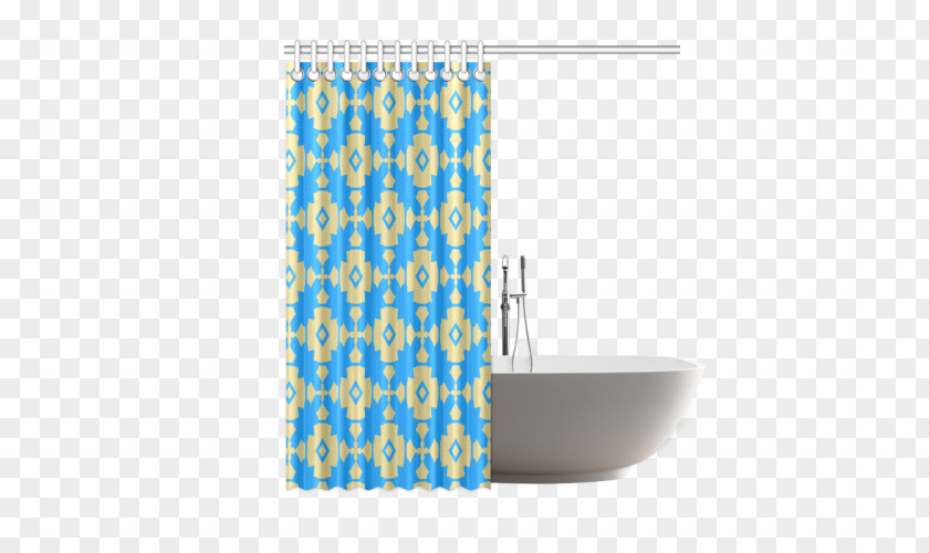 Design Douchegordijn Turquoise Pattern PNG