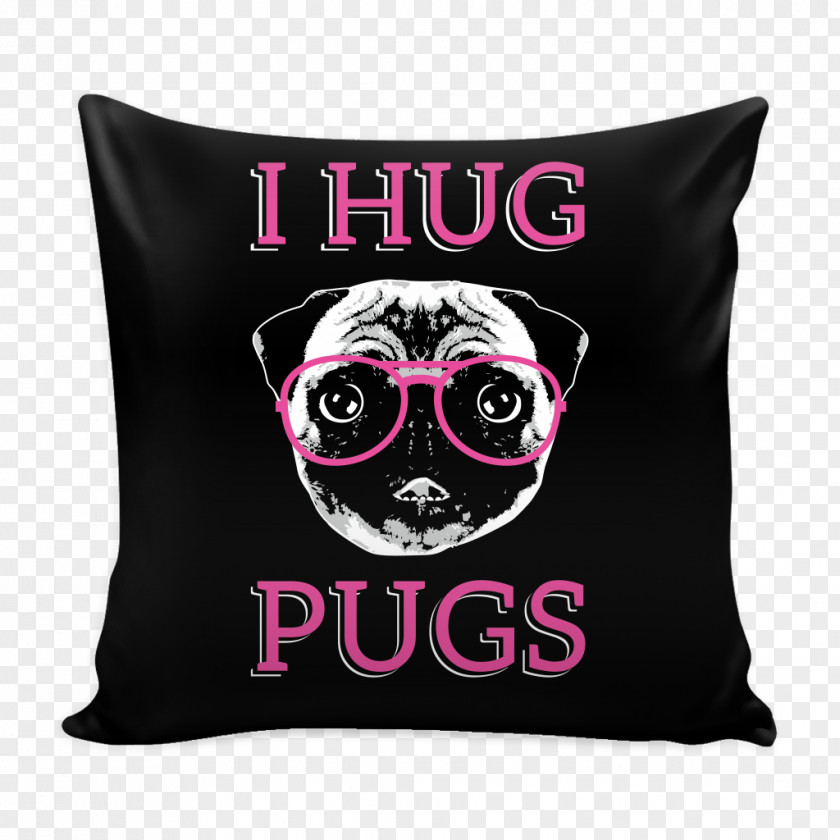 Pug Pillow Cushion Throw Pillows Textile Pink M PNG