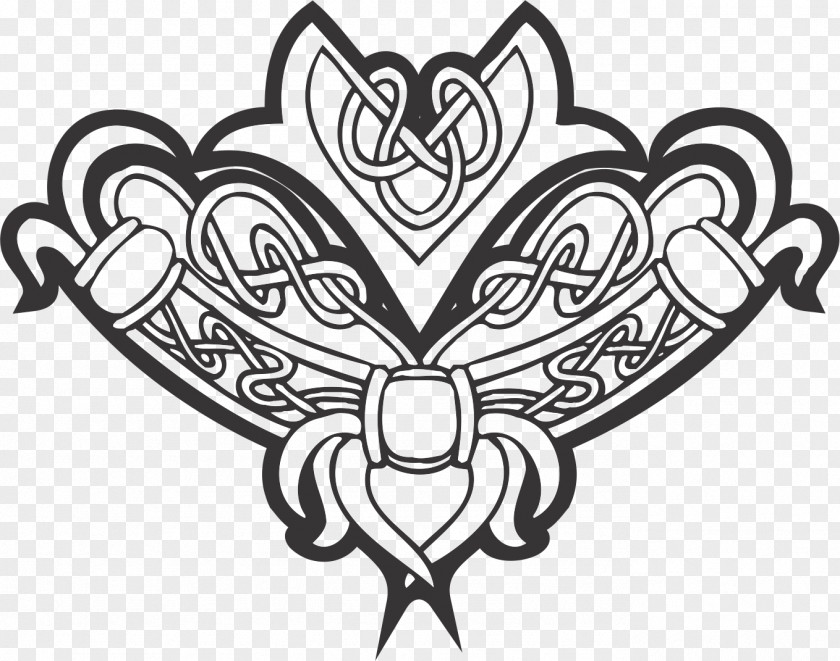 Celtic Ornament Black And White PNG