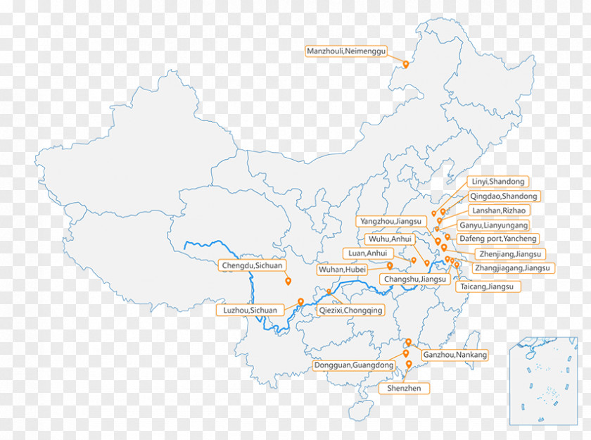 China Water Resources Ecoregion Map PNG