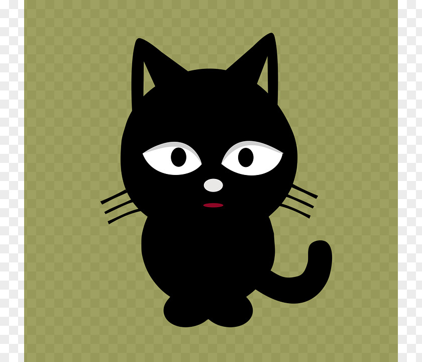 Cute Cat Black Clip Art PNG