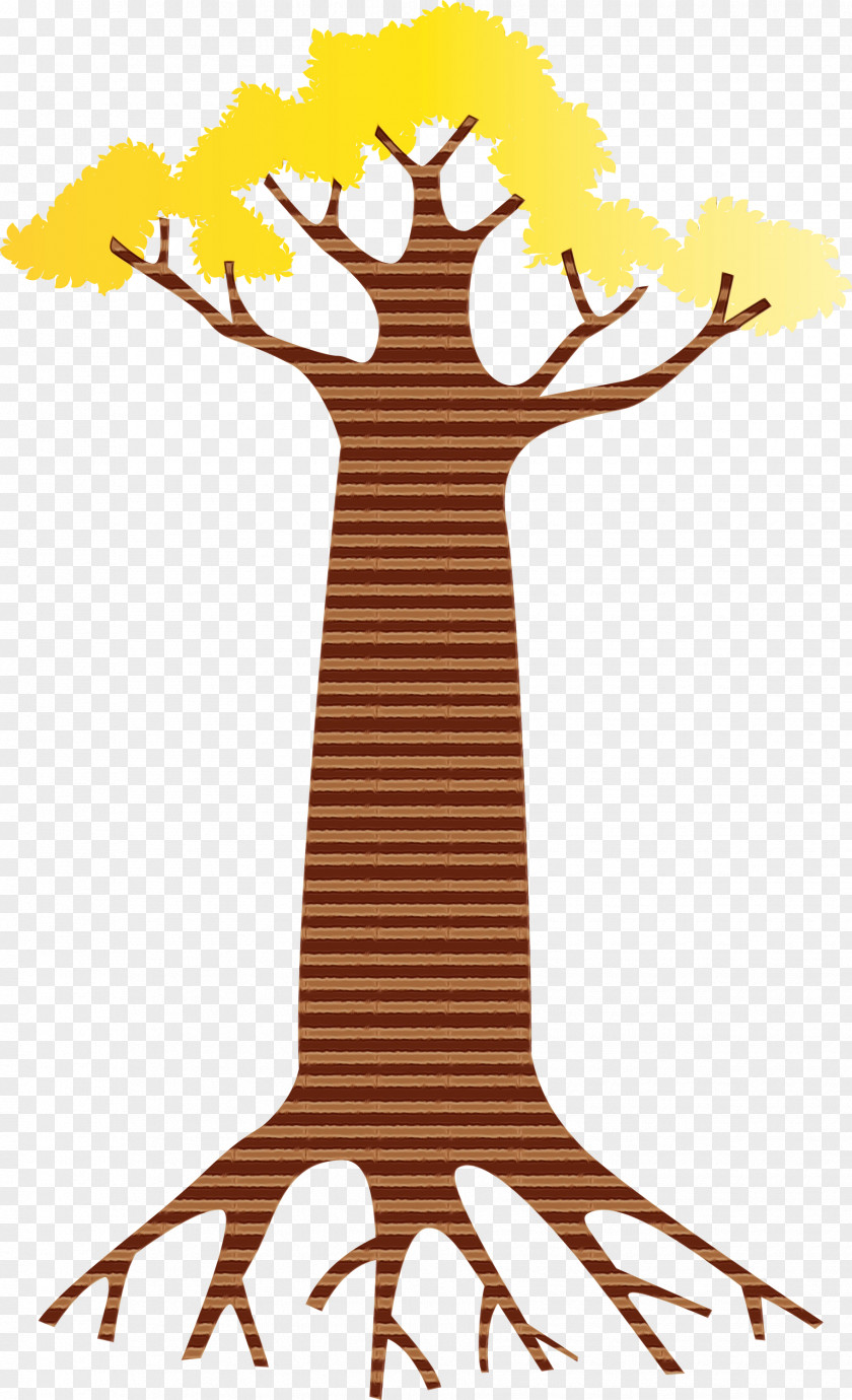 Giraffe Cartoon M-tree Yellow Meter PNG