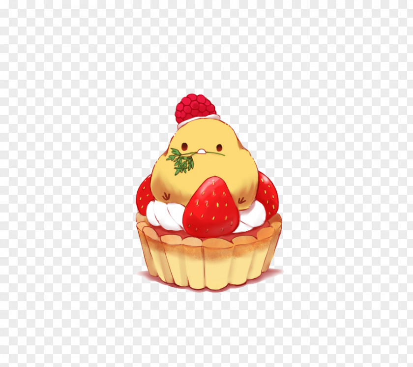 Strawberry Cake Chick Chicken Food Petit Four Moe Masala Chai PNG