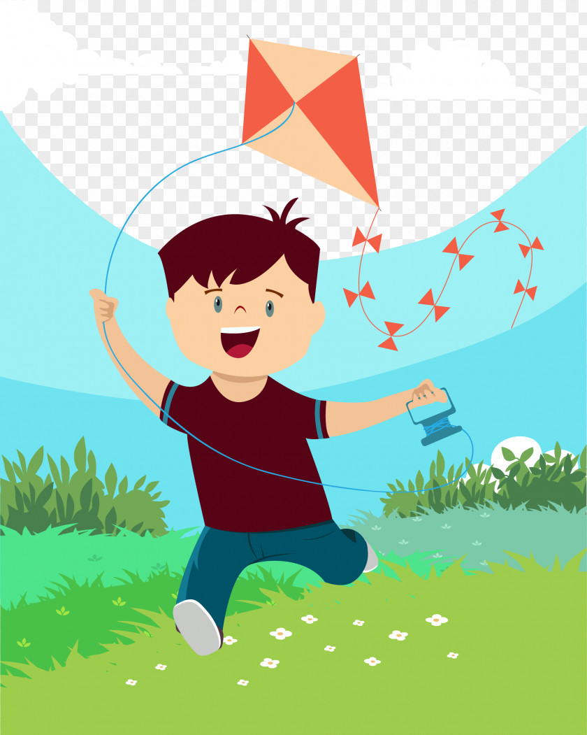 The Boy Flies A Kite International Festival In Gujarat U2013 Uttarayan Euclidean Vector Illustration PNG