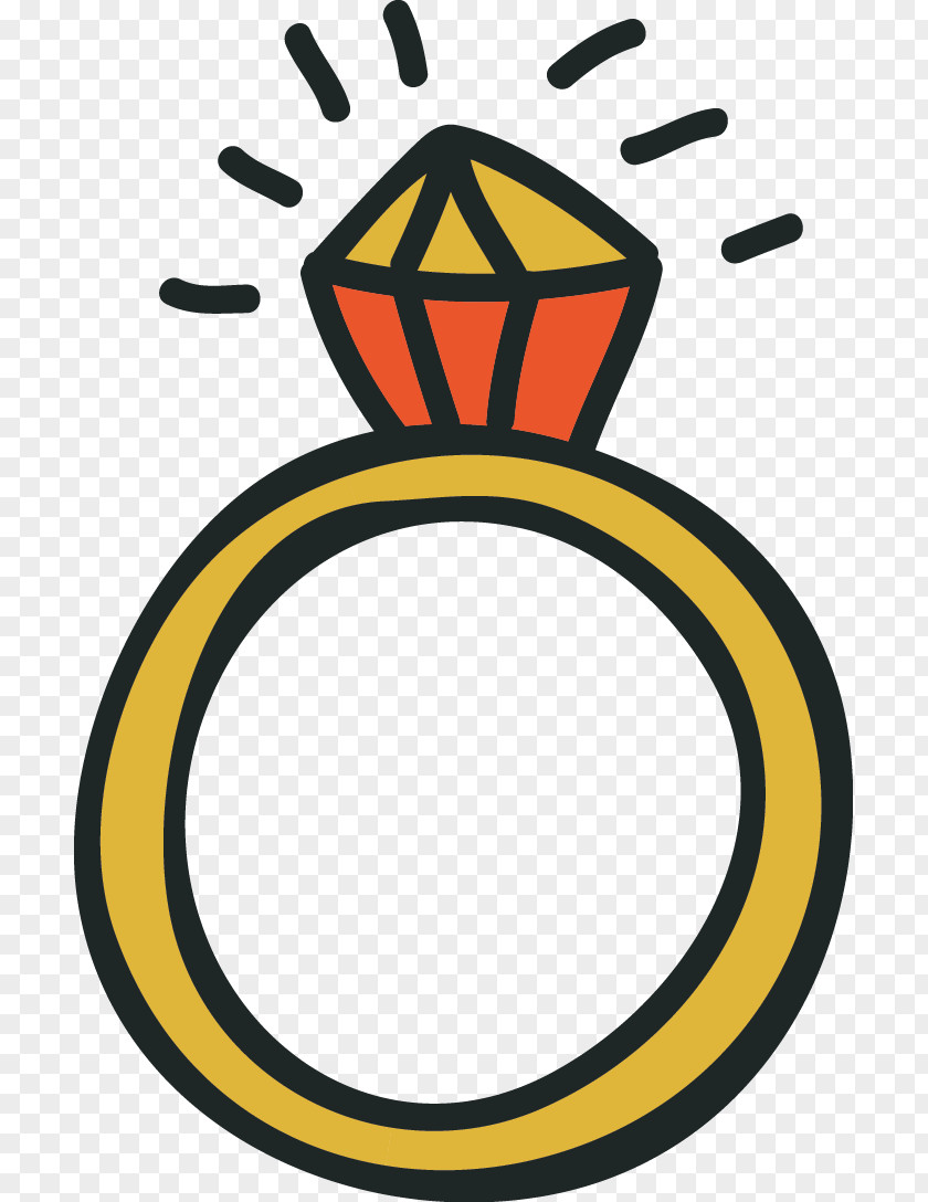 Hand-painted Diamond Ring Clip Art PNG
