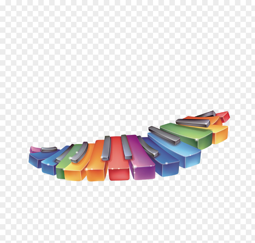 Keyboard Colorful Piano 4K Resolution PNG