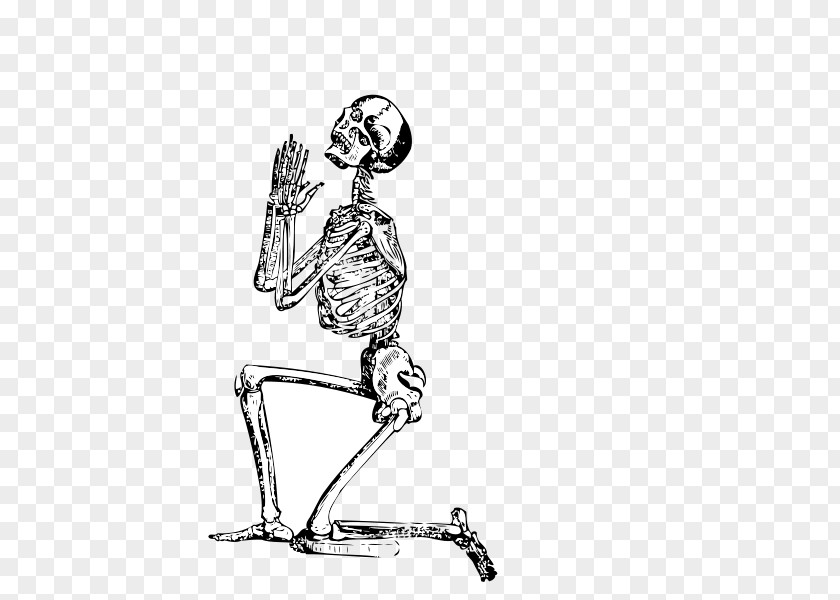 One Knee Skeleton Frame Human Prayer Clip Art PNG