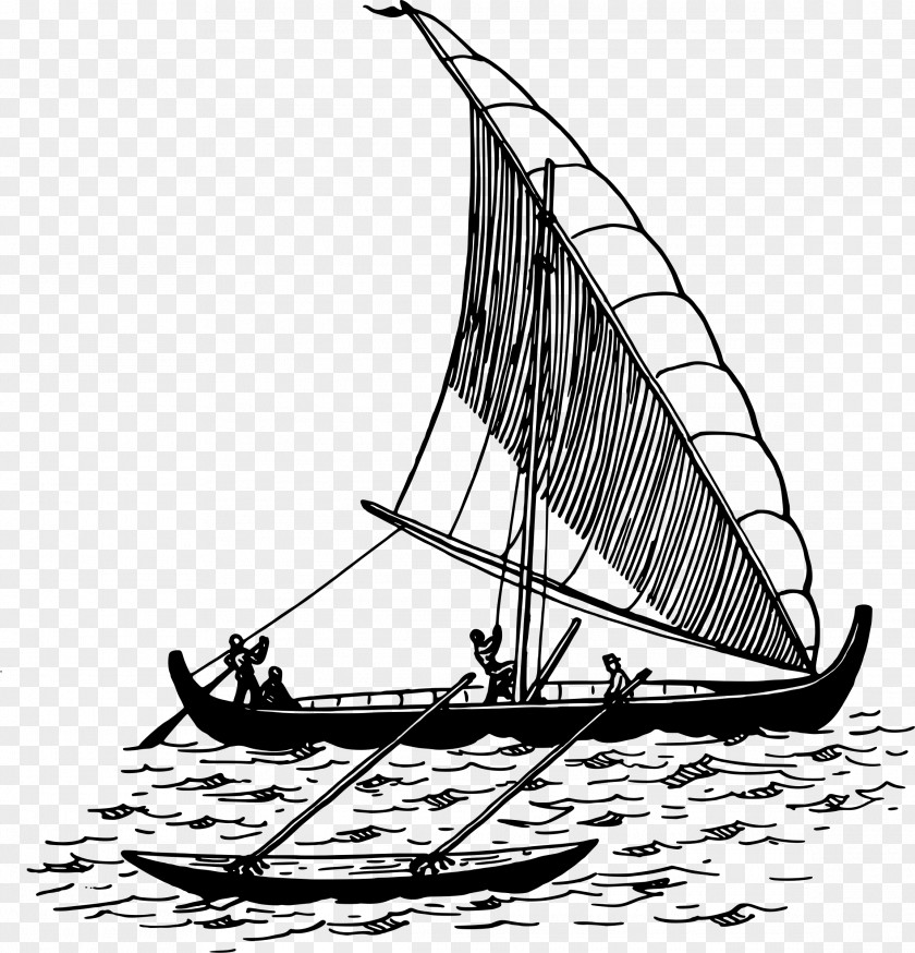 Sailing Sailboat Black And White Ship PNG