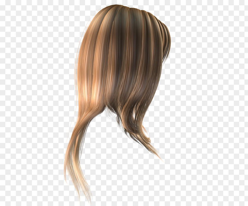 Lucas Brown Hair Wig Long Coloring PNG