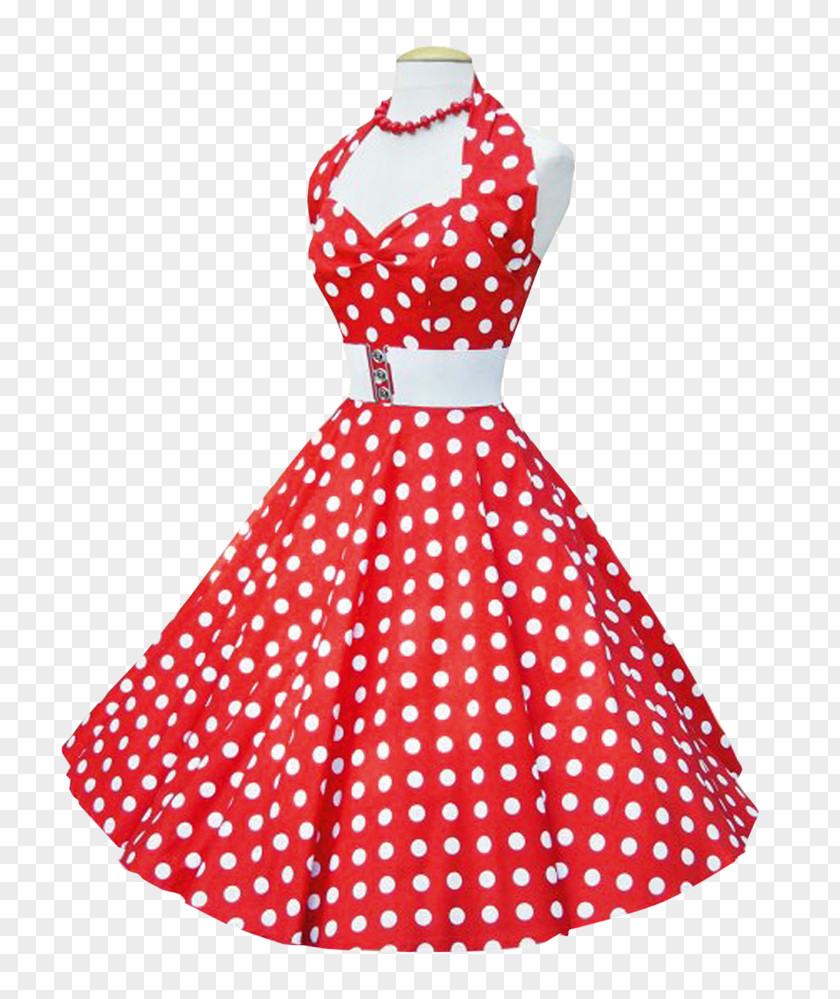 Color Fashion 1950s Polka Dot Dress Clothing Halterneck PNG
