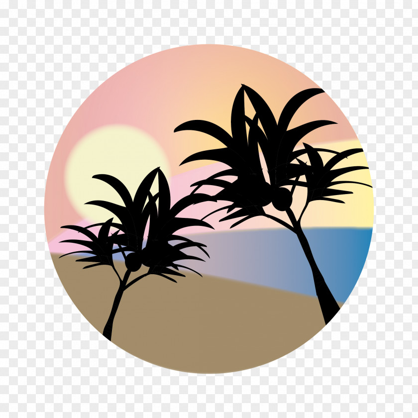 Hawaiian Sunset Silhouette PNG