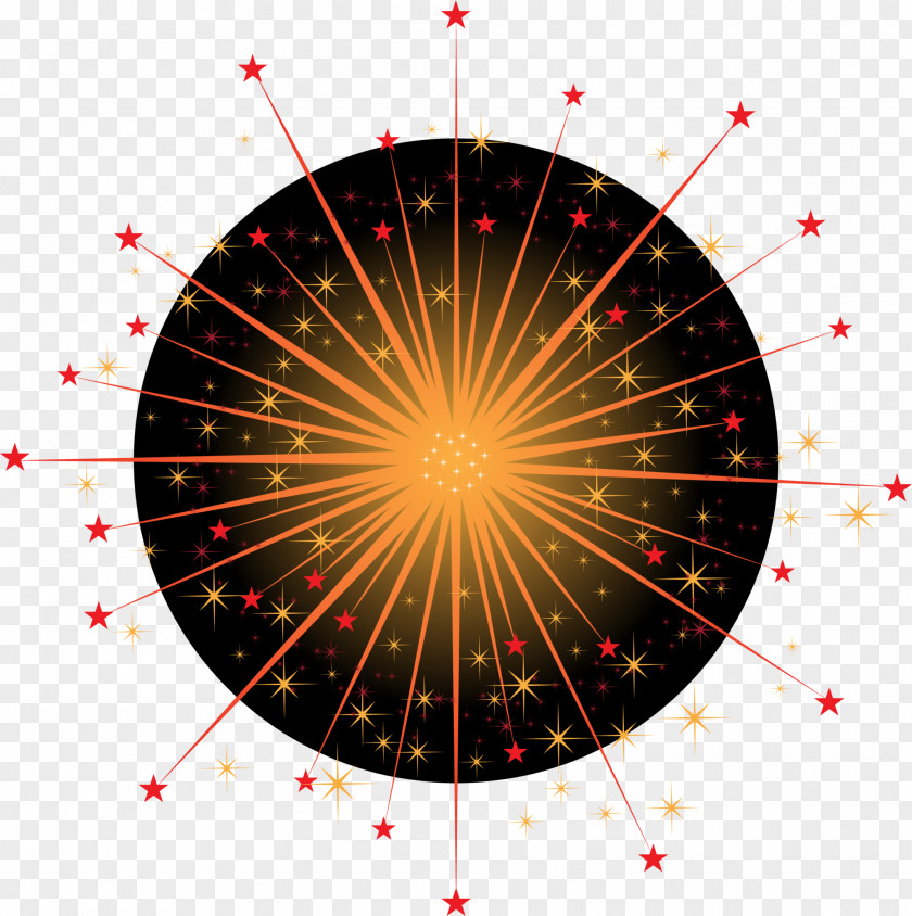 Orange Line Fireworks Graphic Design PNG