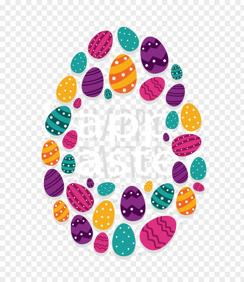 Vector Color Easter Egg Decoration Bunny T-shirt Postcard PNG